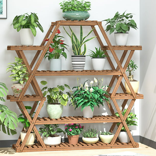 Details about   6 Layers Plant Stand Potted Plants Shelf Indoor Flower Rack with Wheels for Home